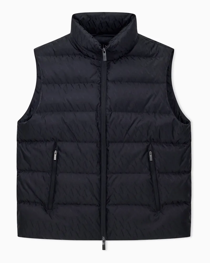 Armani Exchange Ärmellos aus Stoff mit Allover-Logo Schwarz