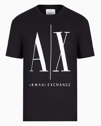 Armani Exchange Jersey-t-shirt In Normaler Passform Schwarz