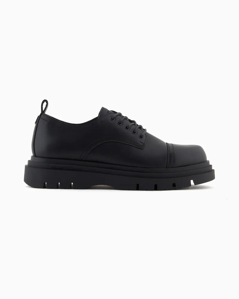 Armani Exchange Schnürschuhe aus Leder Schwarz