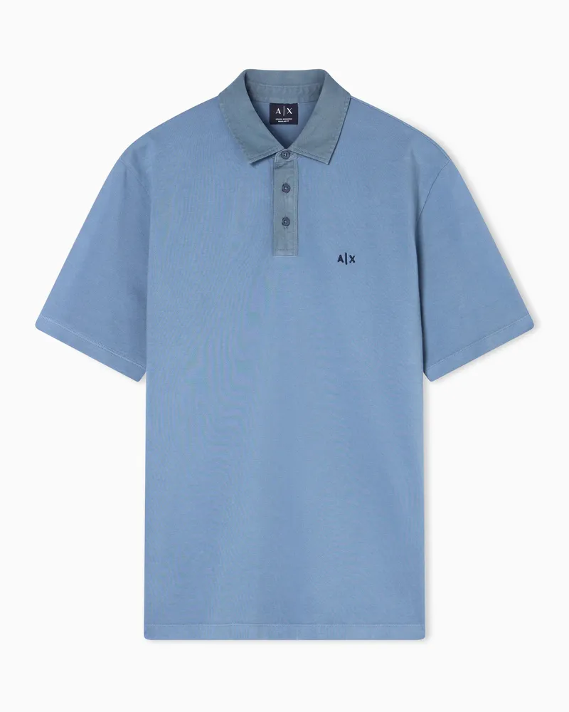 Armani Exchange Cotton polo shirt Hellblau