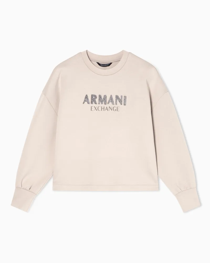 Armani Exchange cotton sweatshirt Beige