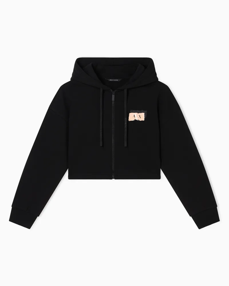 Armani Exchange Cotton French terry sweatshirt Schwarz
