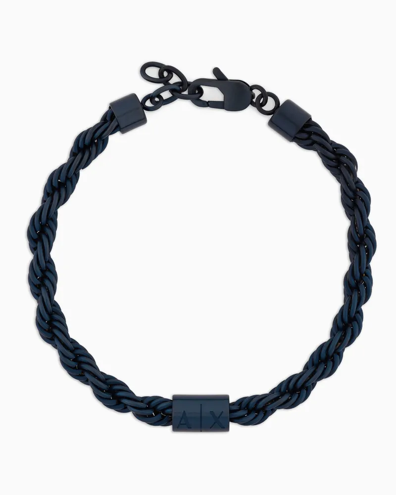 Armani Exchange Kettenarmband aus Edelstahl in Blau Mehrfarbig
