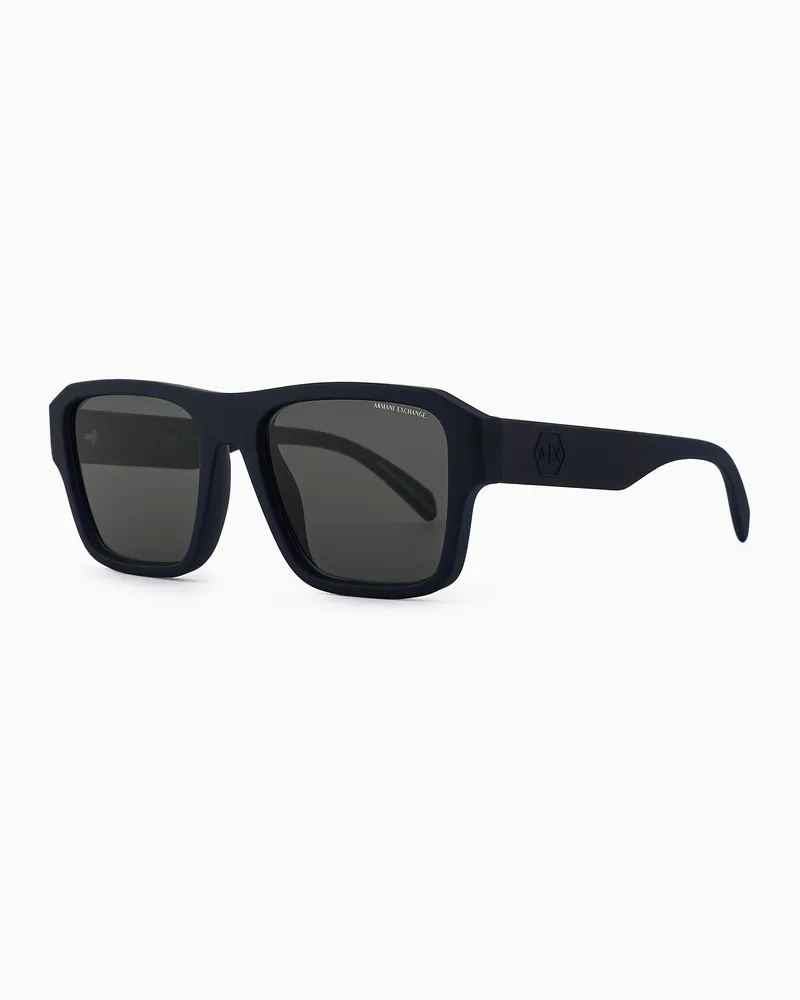 Armani Exchange Sonnenbrille mit eckiger Fassung für Herren Blau