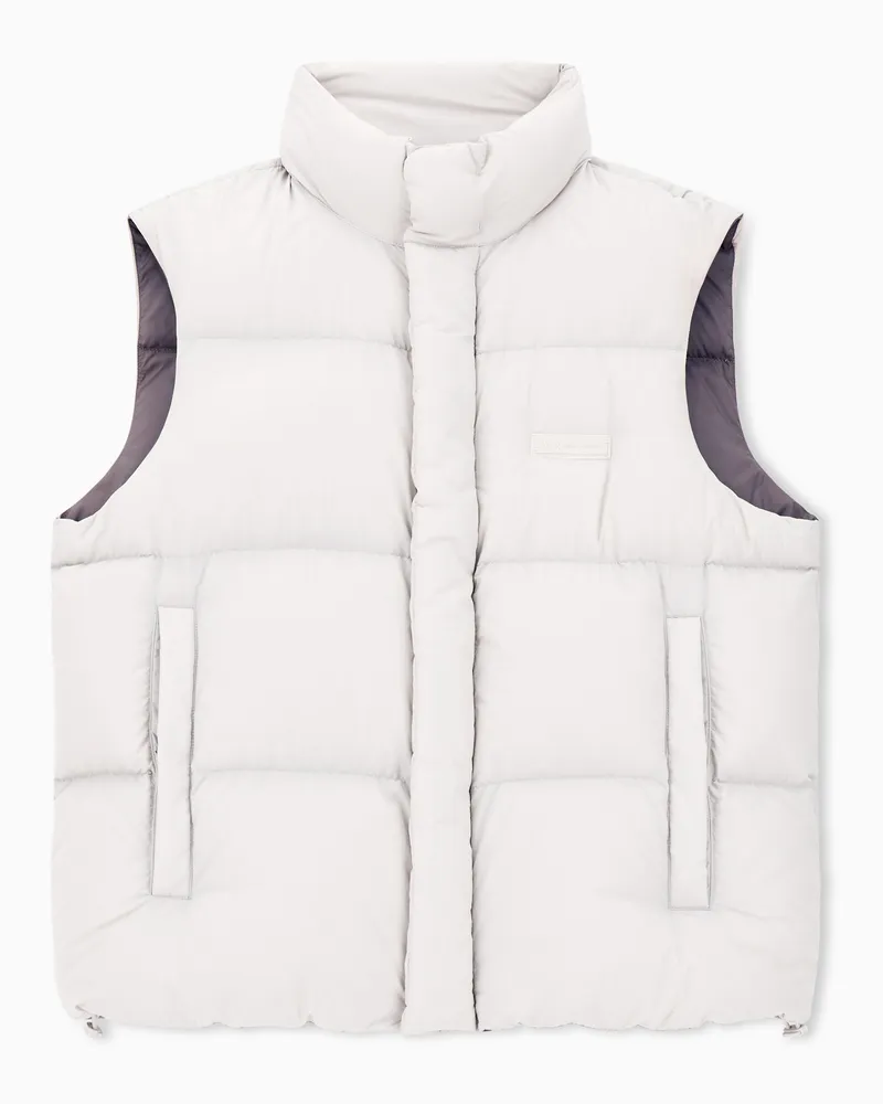 Armani Exchange Ärmellose Daunenjacke mit durchgehendem Reißverschluss Weiß