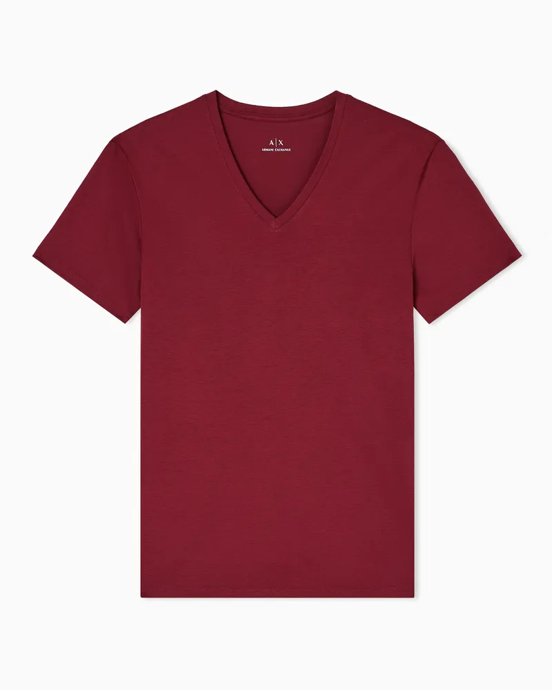 Armani Exchange T-Shirt Slim Fit Passform aus Pima-Baumwolljersey Burgunderrot
