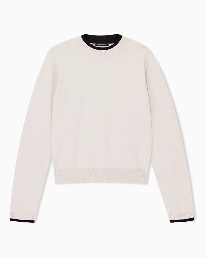Armani Exchange Strickpullover mit regulärem Schnitt aus Viskose und Kaschmir Beige