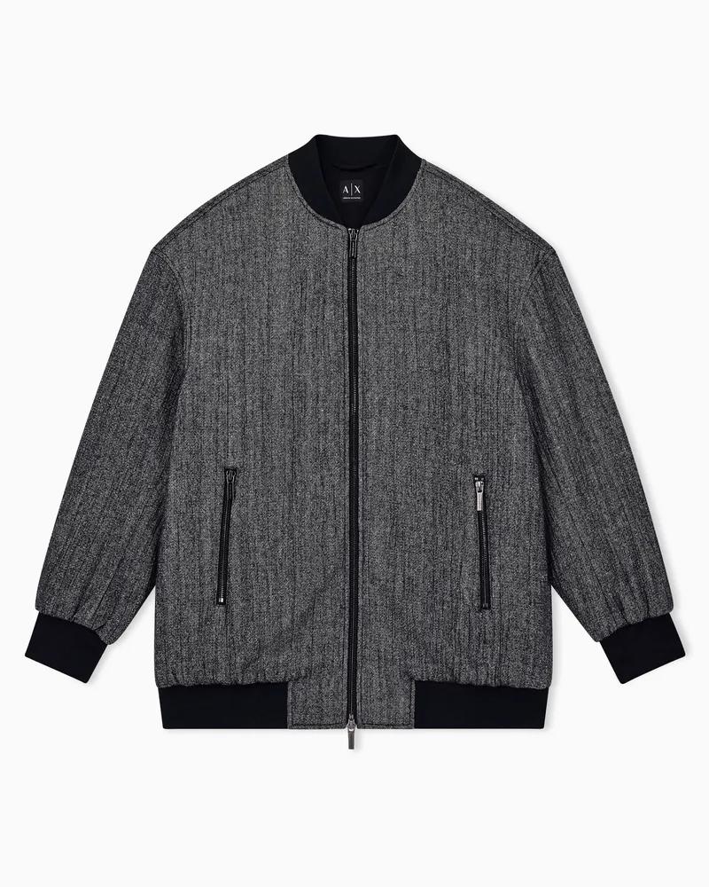 Armani Exchange Blousonjacke mit Regular Fit aus Viskose und Schurwolle Grau