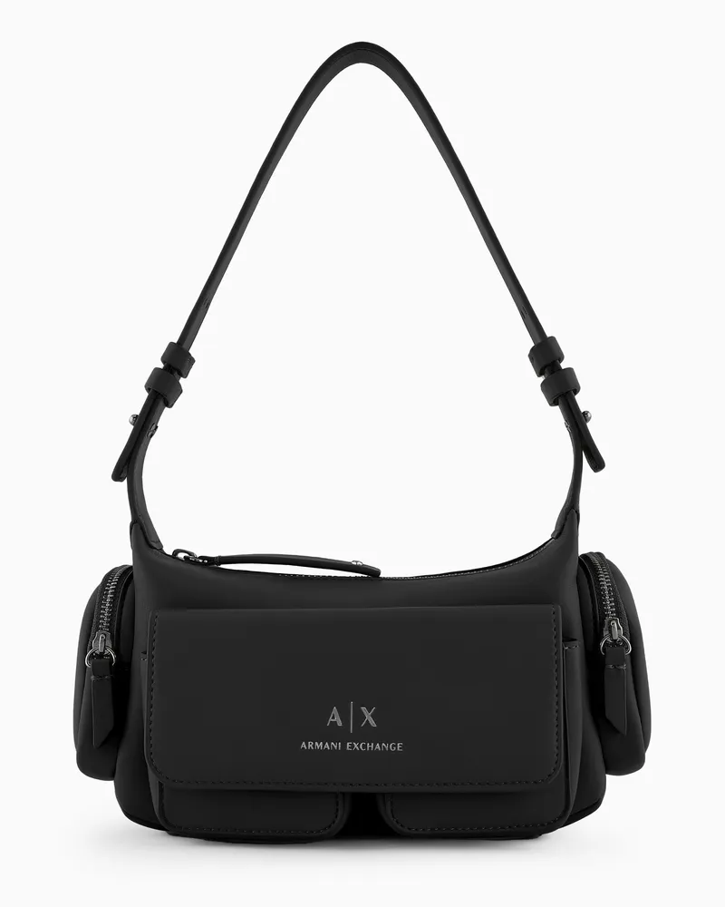 Armani Exchange Große Umhängetasche mit Seitentaschen Schwarz