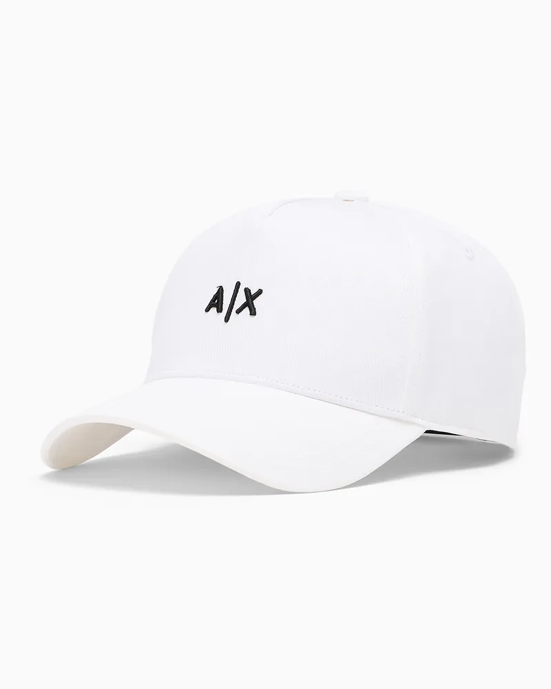 Armani Exchange Hut Baumwolle aus Twill mit sechs Panels Essential Basics Weiß
