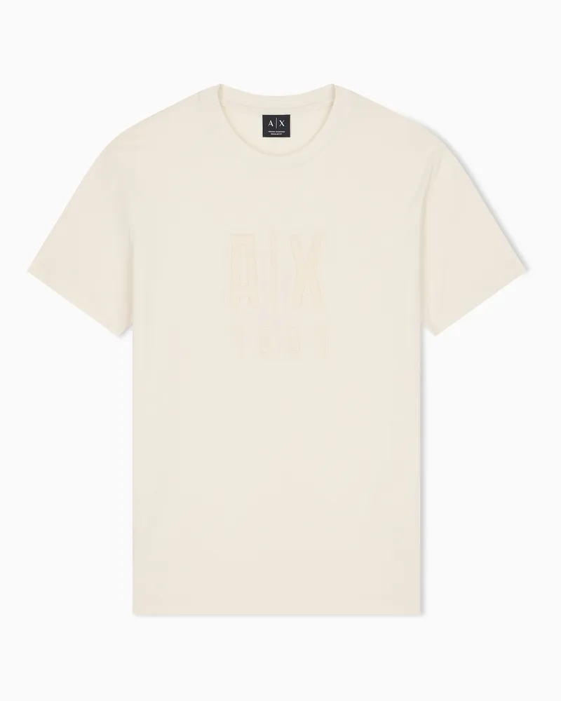 Armani Exchange T-Shirt Regular Fit aus Baumwolljersey Weiß