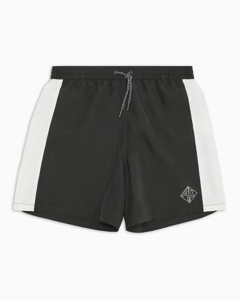 Armani Exchange Boxerkostüm mit kontrastierenden Profilen Grün