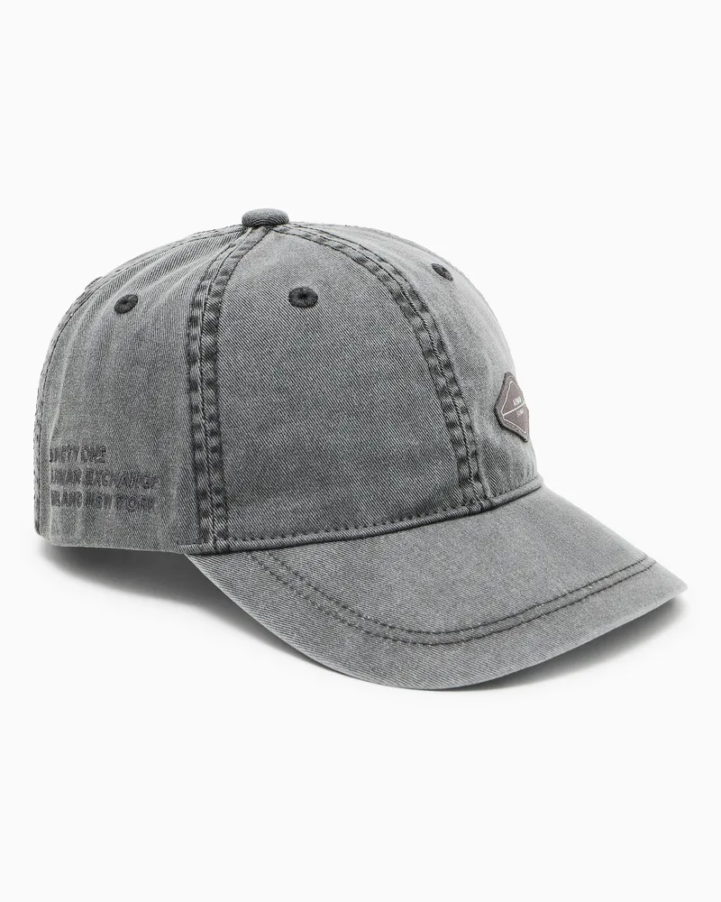 Armani Exchange Bestickte Jeansmütze Grau