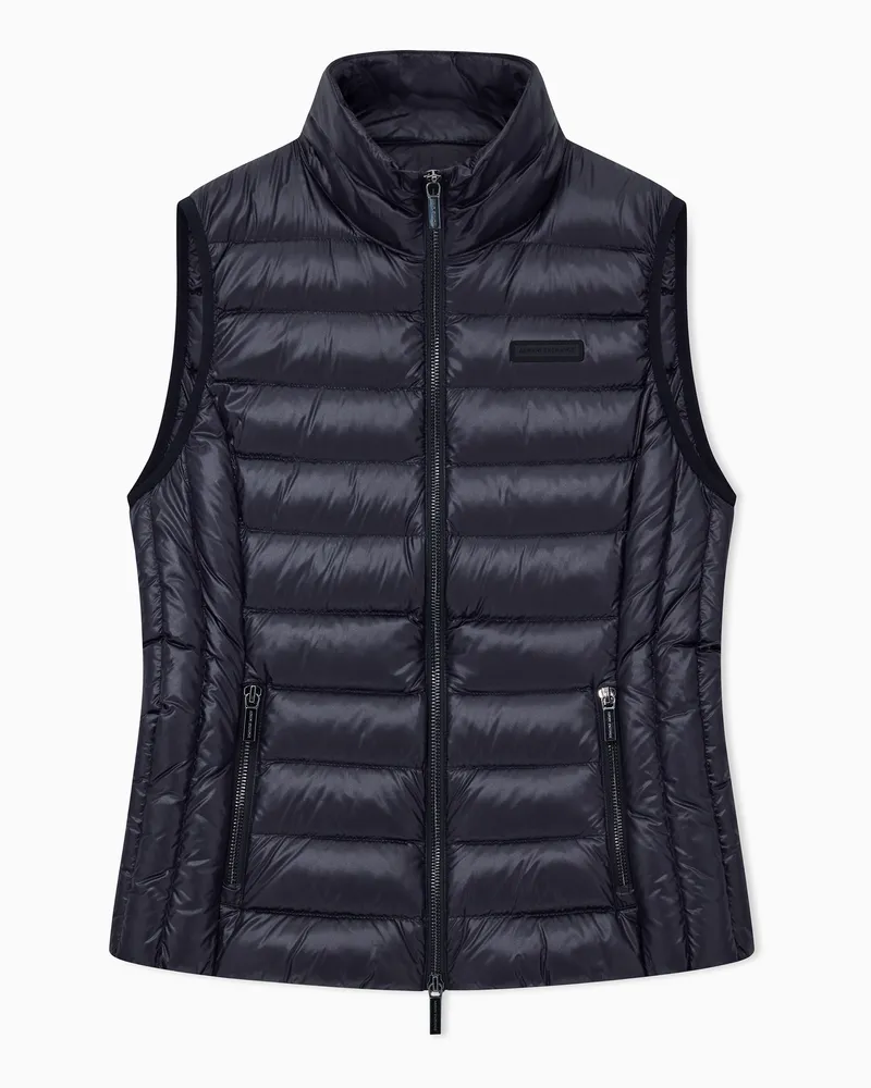 Armani Exchange Ärmellose Stepp-Daunenjacke aus Nylon Schwarz