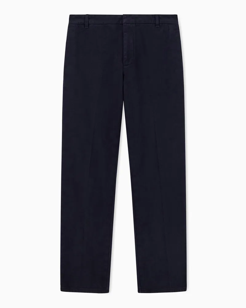 Armani Exchange Hose mit regulärer Passform aus stückgefärbter Baumwolle Marineblau
