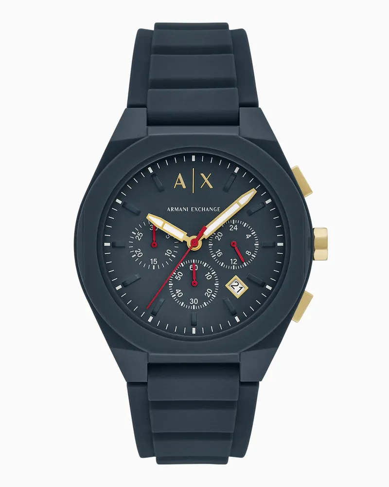 Armani Exchange Chronograph aus blauem Silikon Mehrfarbig