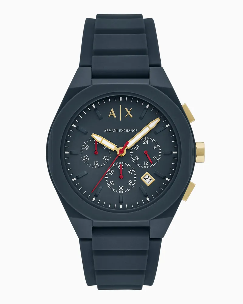 Armani Exchange Chronograph aus blauem Silikon Mehrfarbig