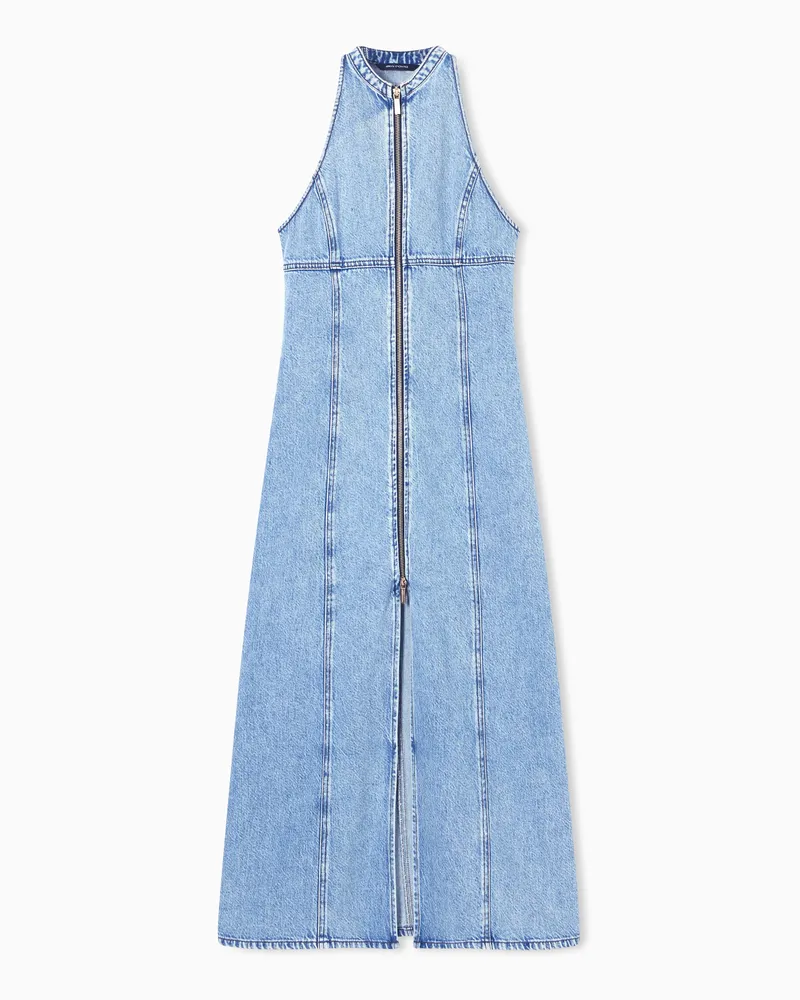 Armani Exchange Cotton midi dress Blau