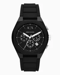 Armani Exchange Schwarzer Chronograph mit Silikonarmband Schwarz