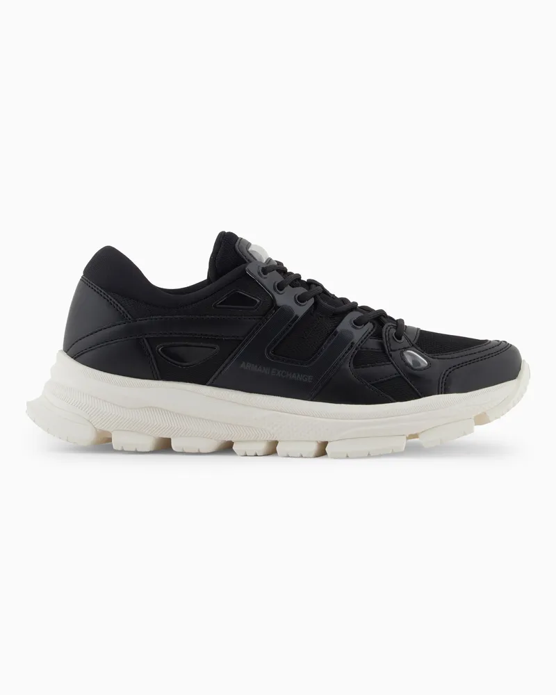 Armani Exchange Sneaker mit kontrastierenden Details Schwarz