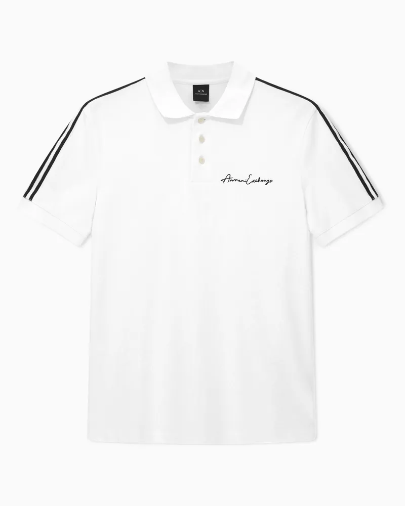 Armani Exchange Poloshirt mit normaler Passform und Signature-Logo Weiß