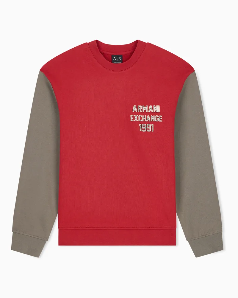 Armani Exchange Sweatshirt Regular Schnitt aus Baumwoll-French-Terry Rot