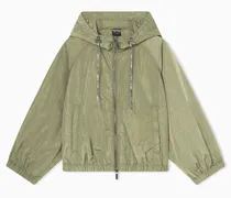 Windjacke aus glänzendem Nylon mit Metallic-Effekt