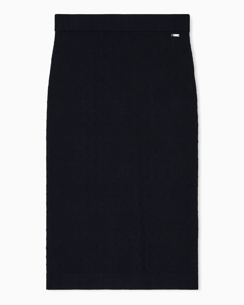Armani Exchange Midi-Bleistiftrock mit Allover-Logo Schwarz