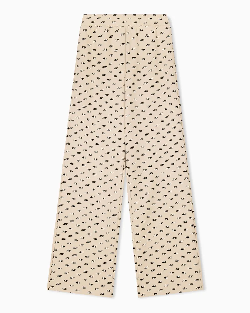 Armani Exchange Hose Regular Fit aus Bio-Baumwolljersey mit Allover-Print Beige