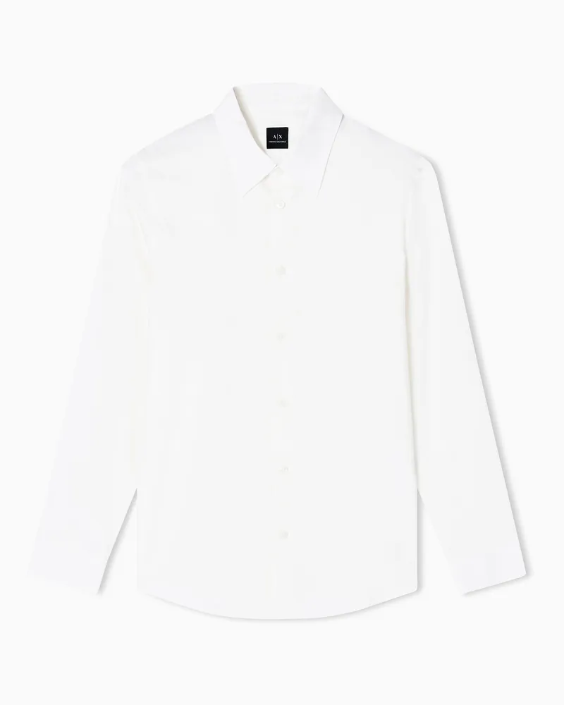 Armani Exchange Regular Fit-Hemd aus Baumwolljacquard Weiß