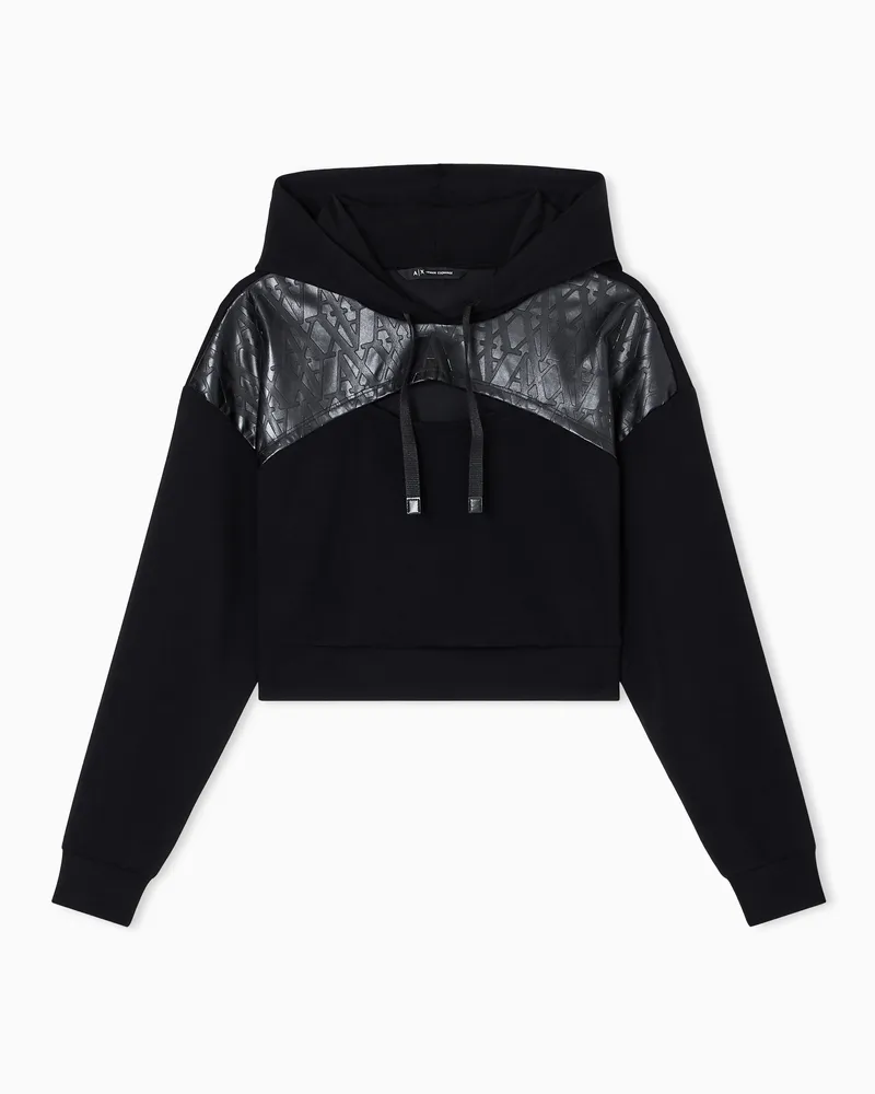 Armani Exchange Kurzes Sweatshirt mit Cut-Out Schwarz