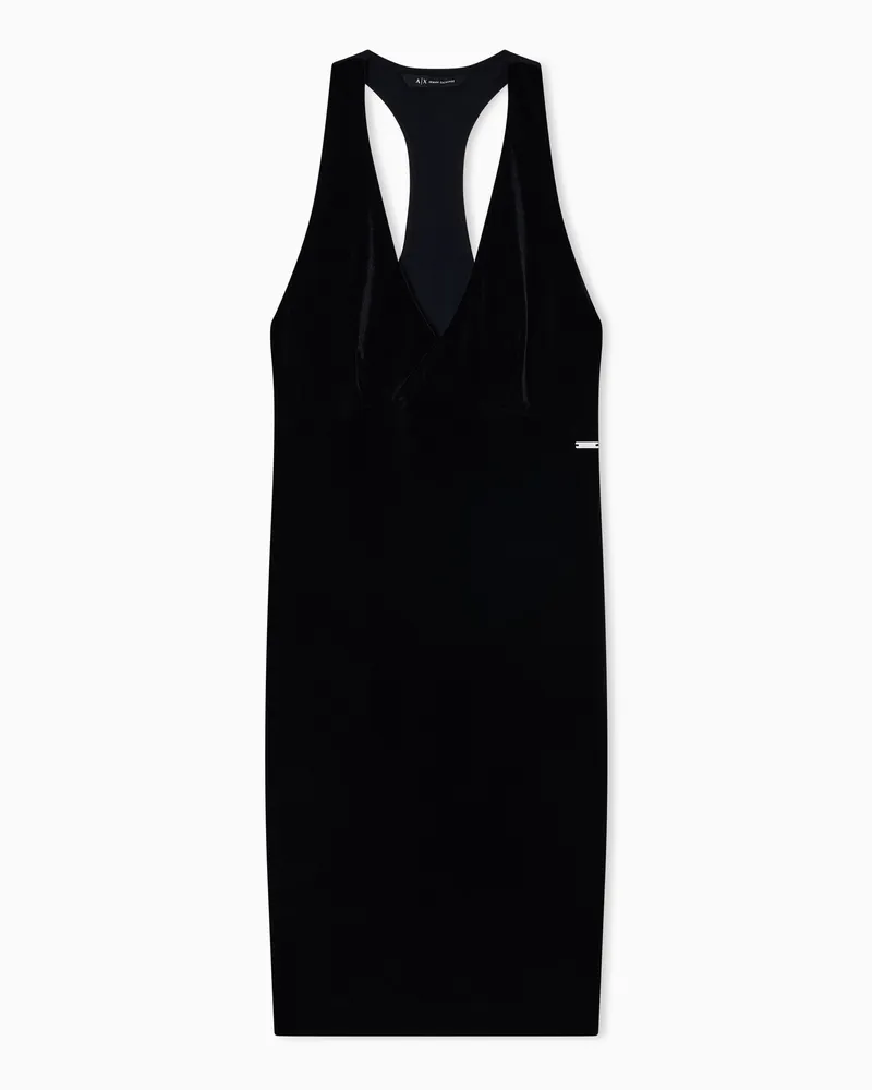 Armani Exchange Minikleid aus Stretch-Samt Schwarz