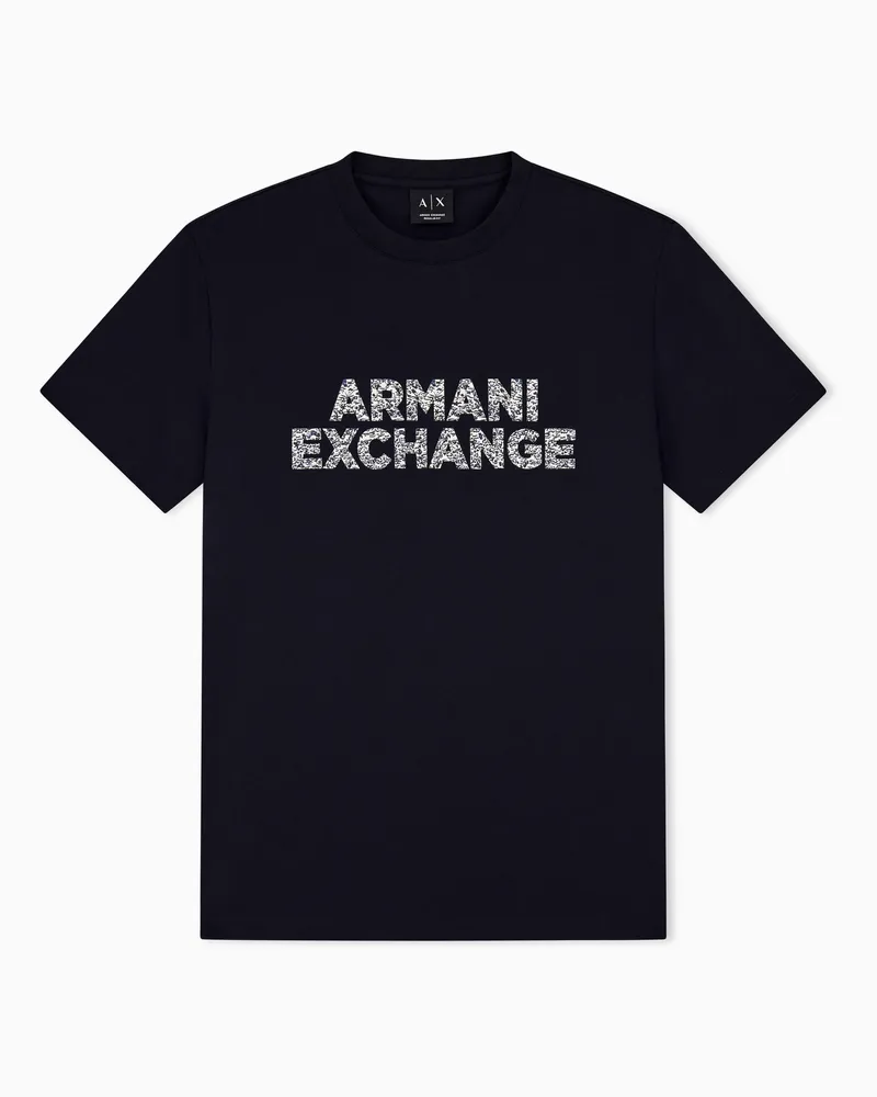 Armani Exchange T-Shirt Regularer Schnitt aus Baumwolljersey Marineblau
