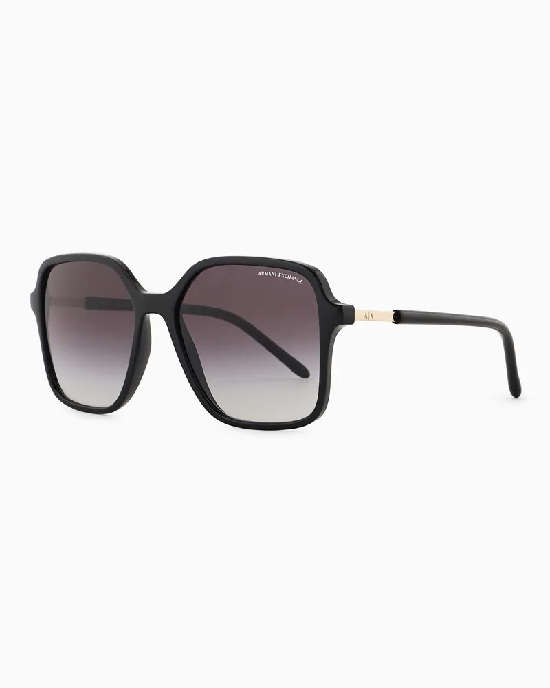 Armani Exchange quadratische Sonnenbrille für Damen Schwarz