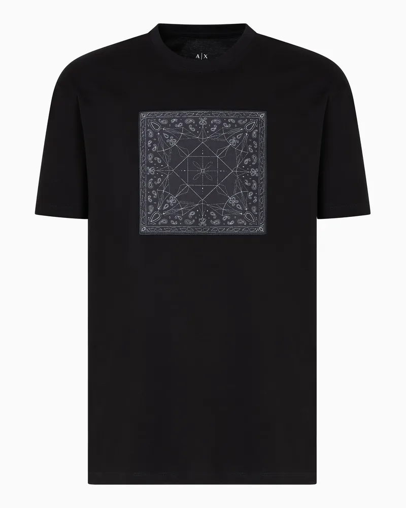 Armani Exchange T-Shirt im Regular Fit mit Kaleidoskop-Print Schwarz