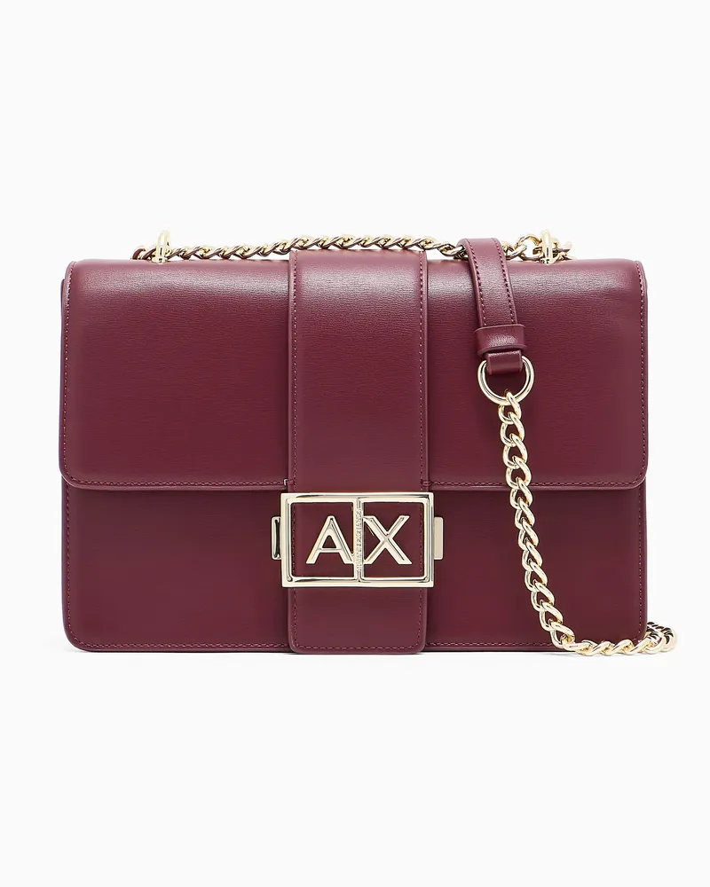 Armani Exchange Umhängetasche mit Metall-Logo Burgunderrot