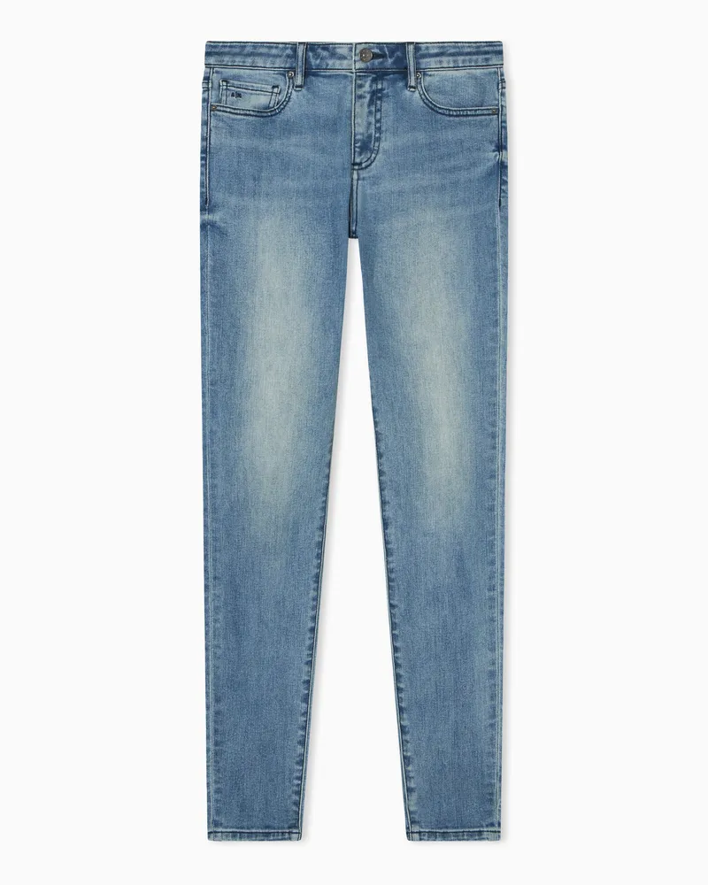 Armani Exchange Super Skinny Jeans aus Stretch-Denim, mittelblau-indigo Blau
