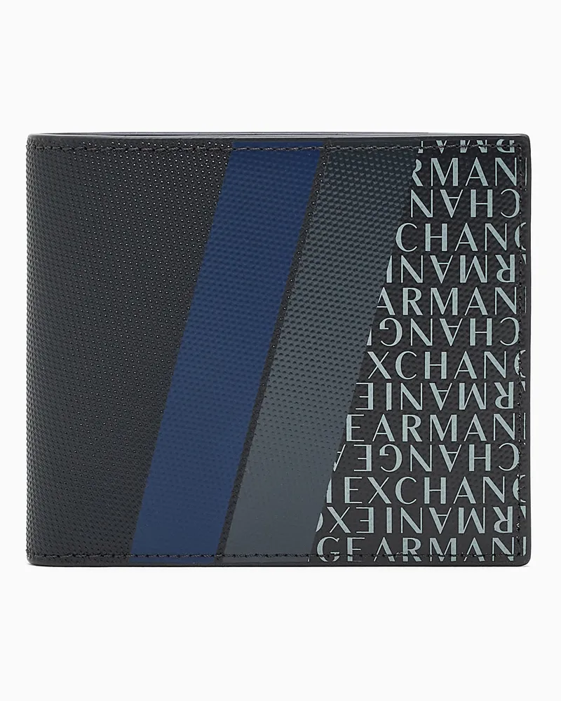 Armani Exchange Zweifach faltbares Kartenetui Blau