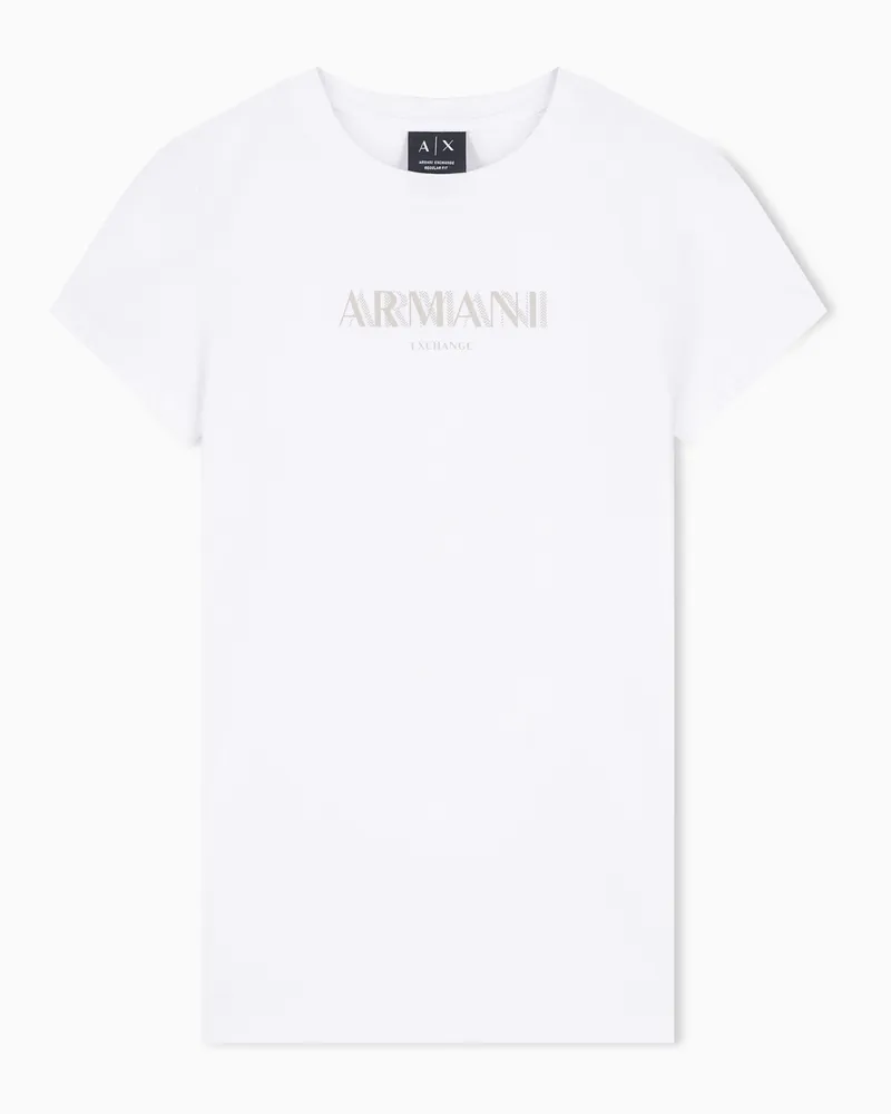 Armani Exchange T-Shirt im Regular Fit aus Baumwolljersey Weiß