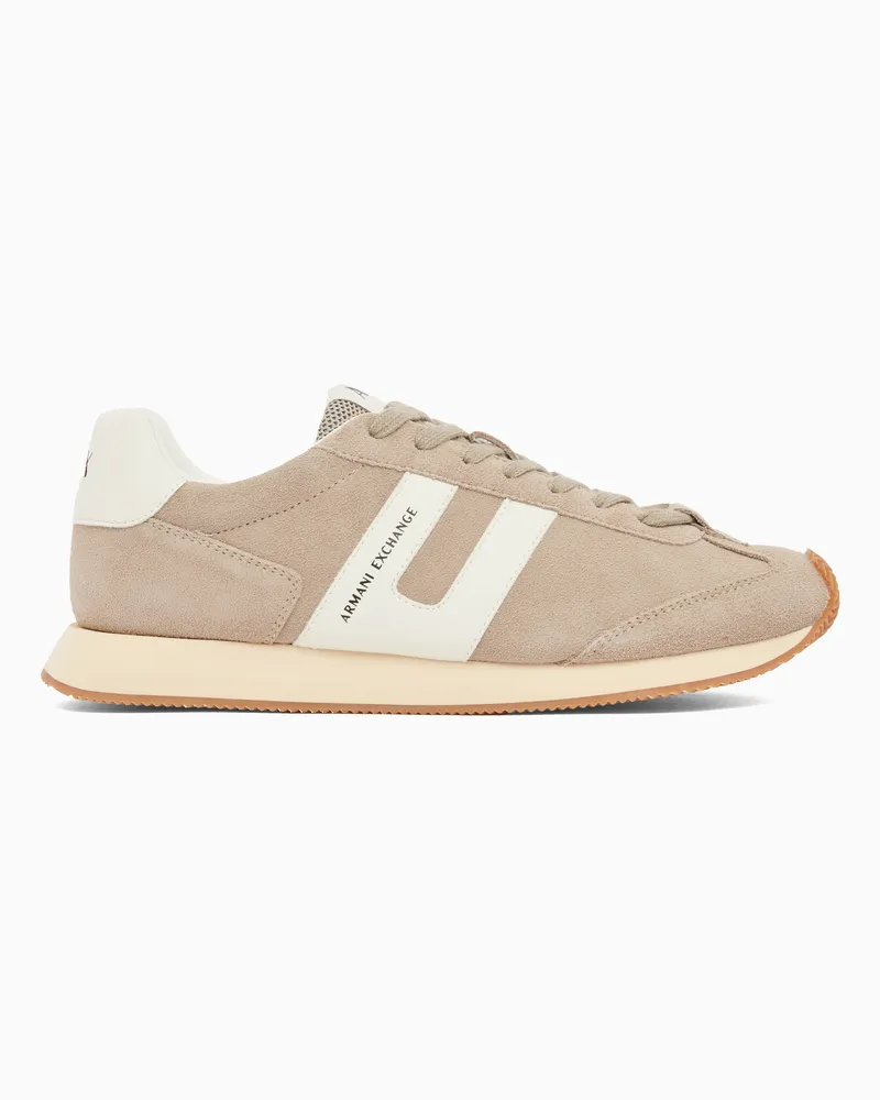 Armani Exchange Technical fabric sneakers Beige