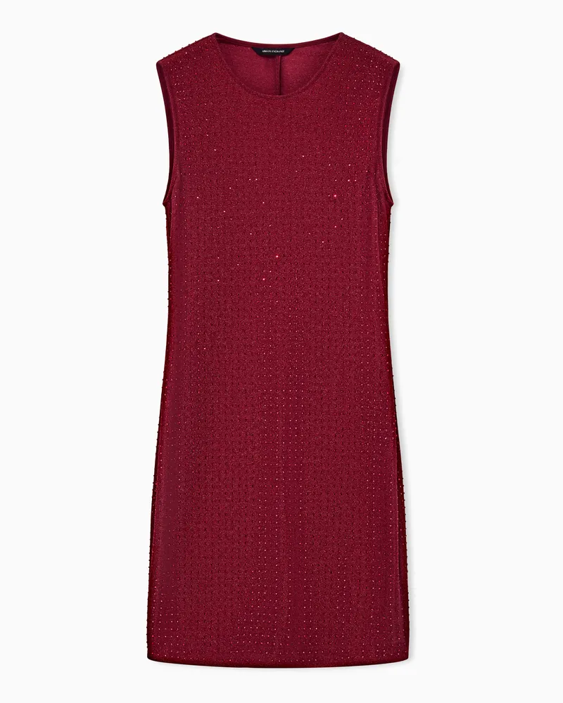 Armani Exchange Ärmelloses Jerseykleid Up For Party mit glitzerndem Strass Rot