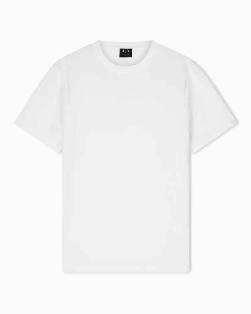 Armani Exchange Slim Fit T-shirt in Mercerized Jacquard Jersey Weiß