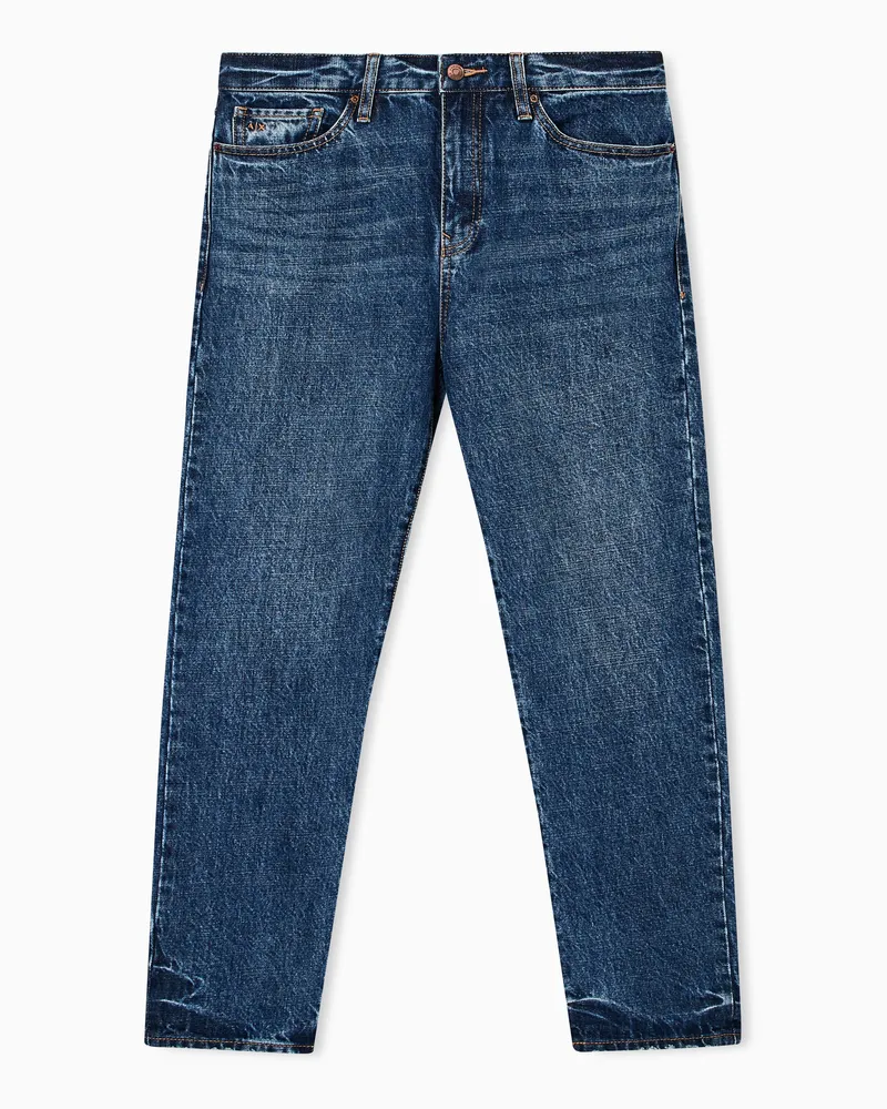 Armani Exchange Boyfriendjeans aus steifem Denim Blau