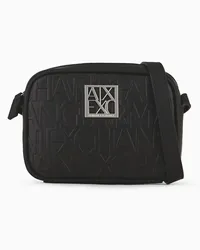 Armani Exchange Kameratasche mit Kontrastierendem Allover-logo-schriftzug Schwarz