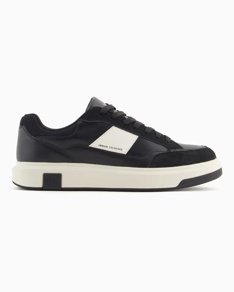 Armani Exchange Sneaker mit kontrastierenden Einsätzen Schwarz