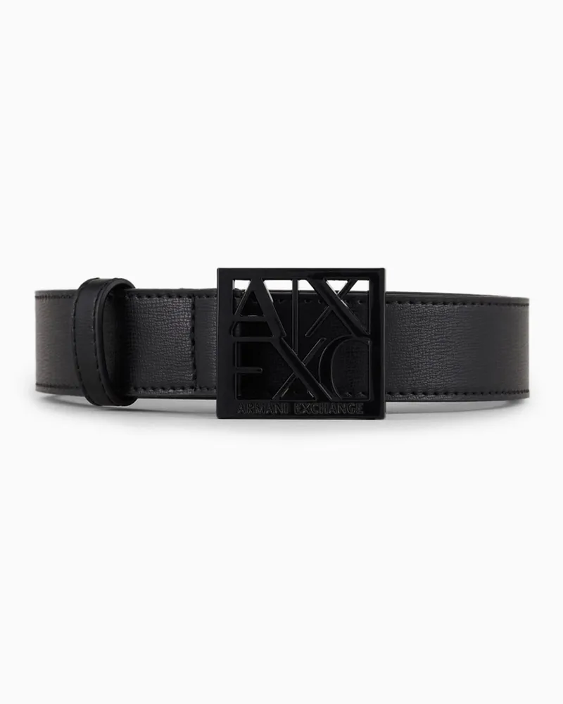 Armani Exchange Gürtel mit Quadrat mit Logo Schwarz