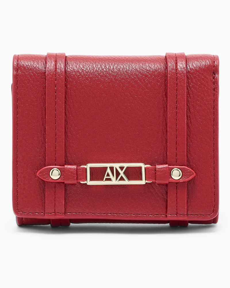 Armani Exchange Brieftasche in strukturierter Optik mit metallischem Logo Rot