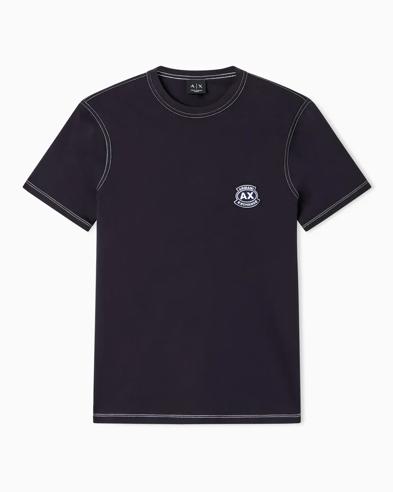 Armani Exchange Slim fit Cotton T-shirt Marineblau