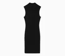 Midikleid mit hohem Kragen aus Lurexgarn