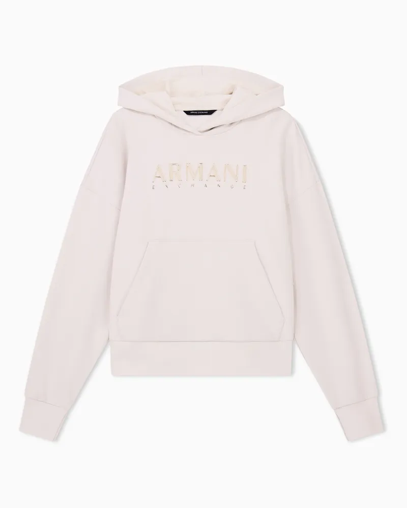 Armani Exchange Sweatshirt Regular Fit aus Scuba-Jersey mit Viskose Beige
